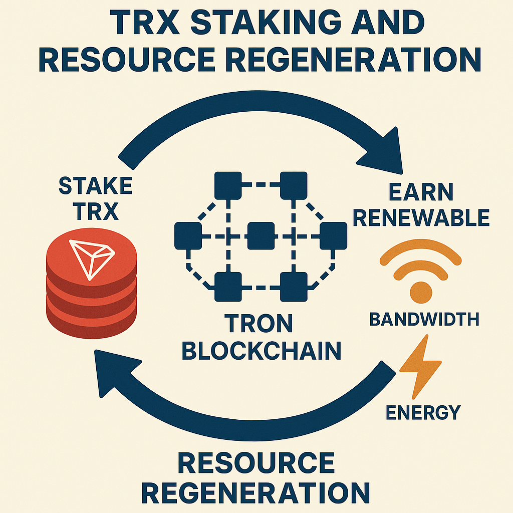 TRX-Staking und Ressourcen-Regeneration auf der Tron-Blockchain