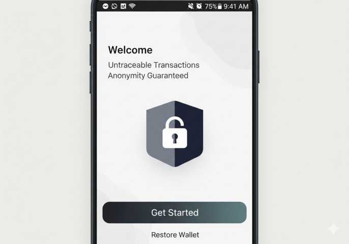  privacy coin mobile wallet onboarding flow
