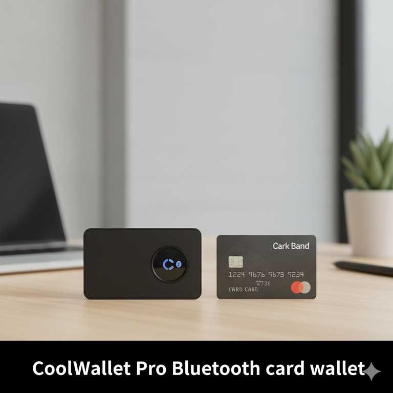 CoolWallet Pro next to regular credit card for size