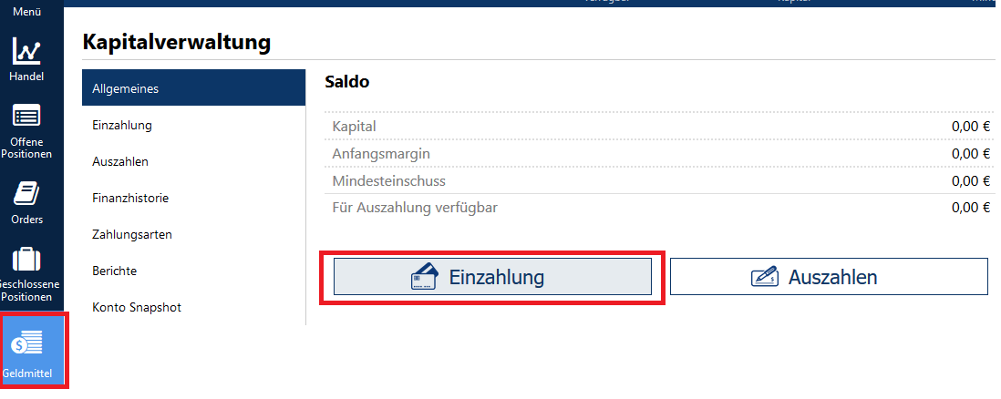 TRON kaufen CFD Plus 500 Schritt 3 Geld einzahlen