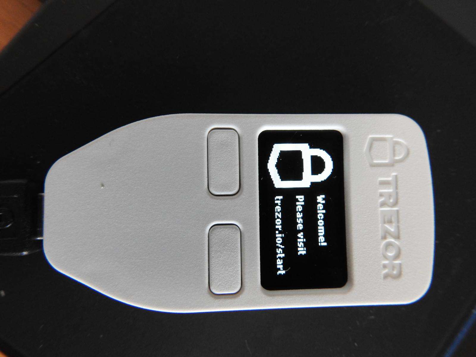 Pantalla de bienvenida de Trezor One