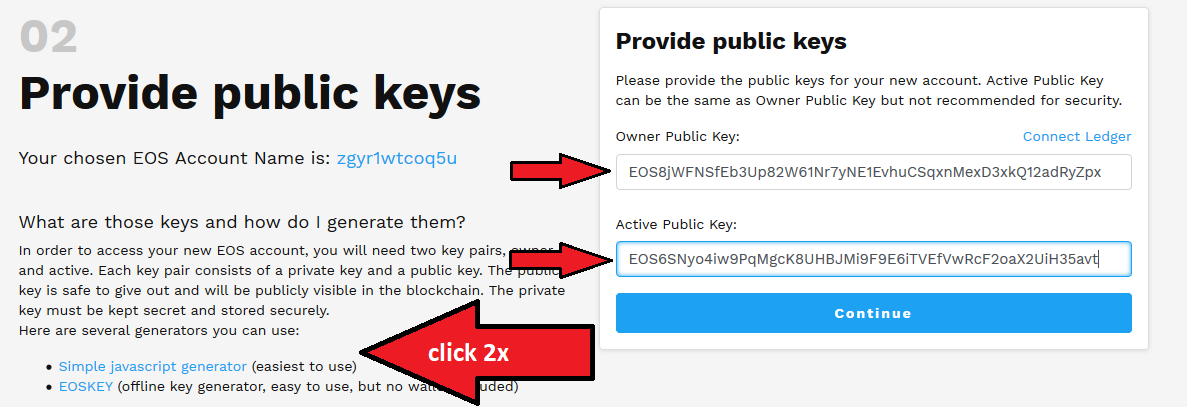 Generate EOS Public Key