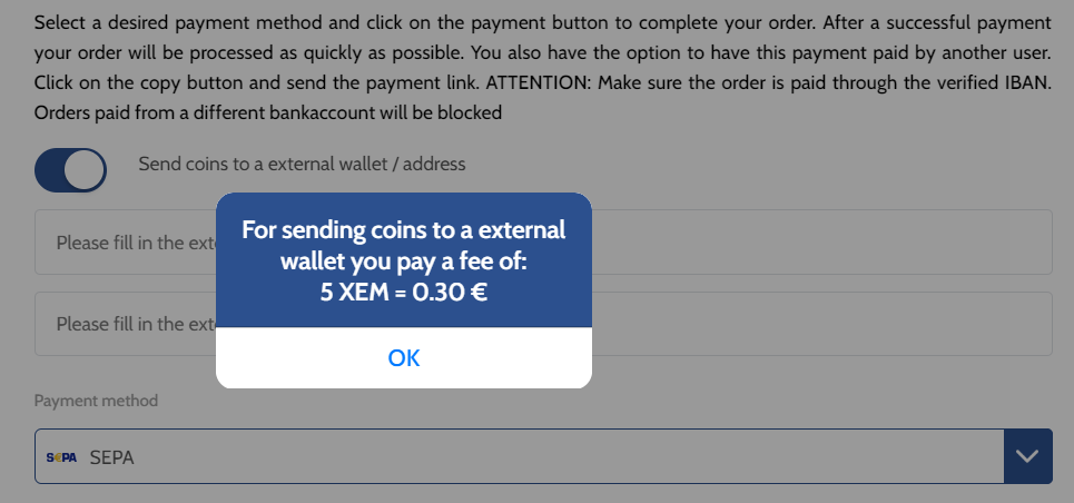 Compre NEM en Coinmerce Paso 2