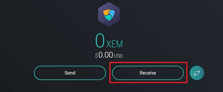 NEM Wallet Receive Adress anzeigen