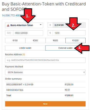 Comprar el token de atención básico en litebit