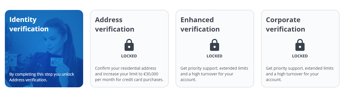 CEX Verifizierung Optionen