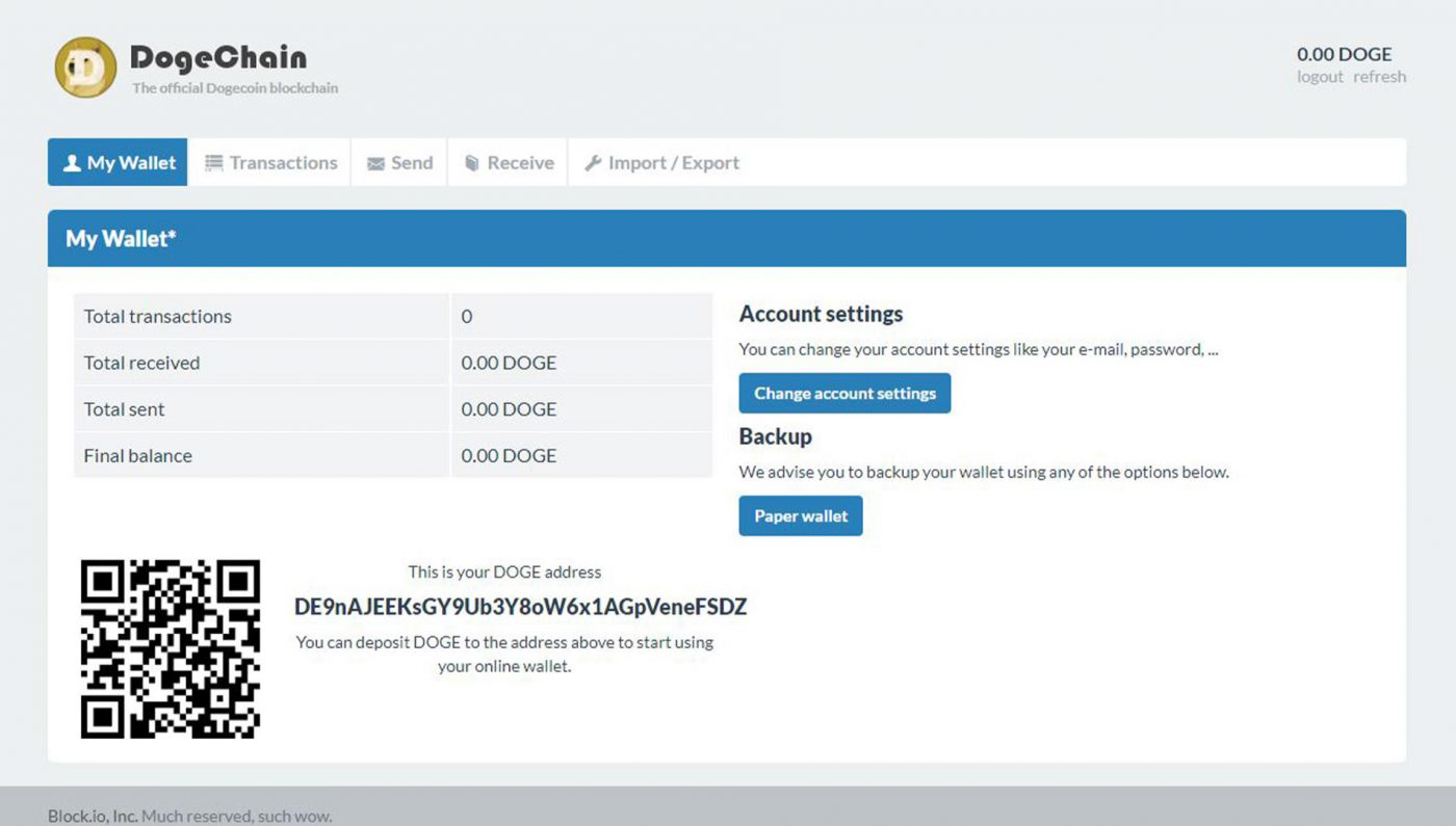 DogeChain online wallet