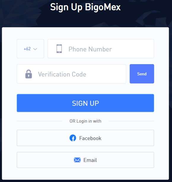 BigoMEX account