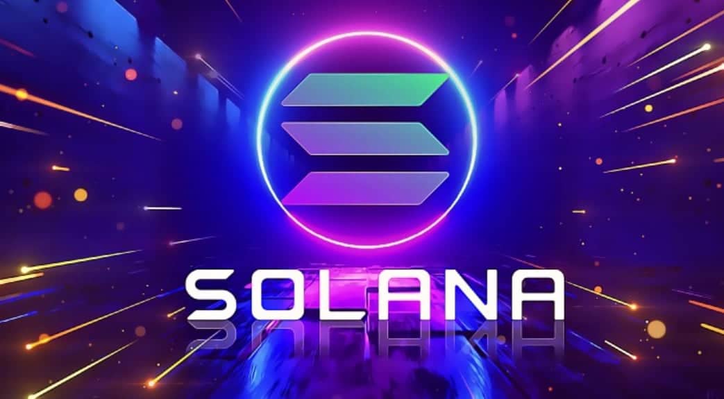 Solana Logo on DeFi Planet