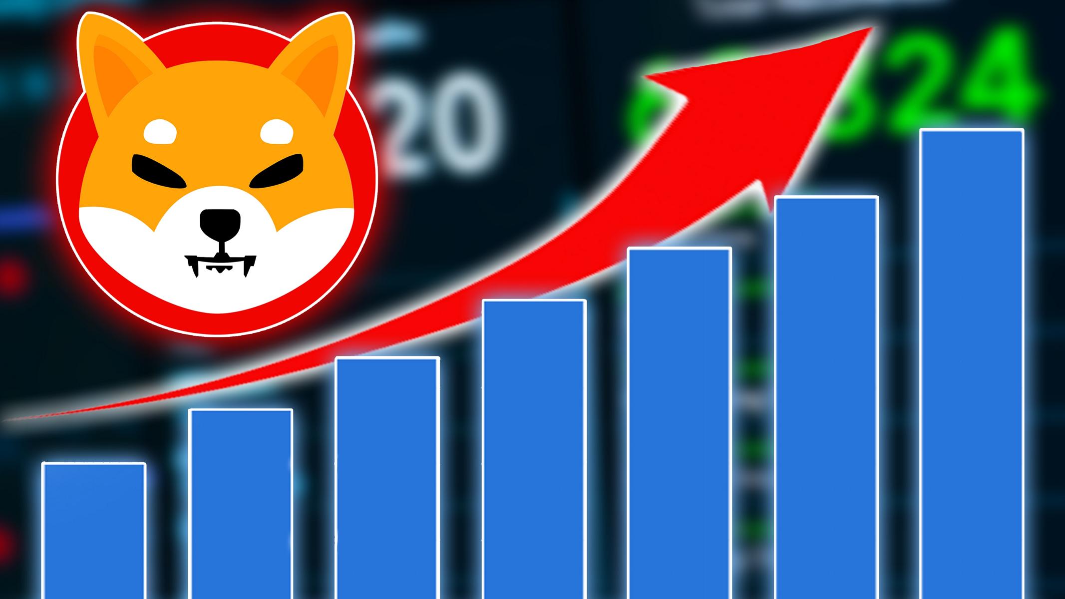 Shiba-Inu-SHIB-logo-with-blue-trading-charts-going-up