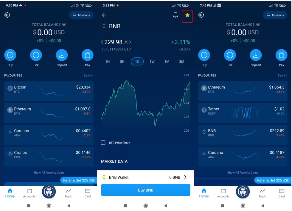 Crypto.com app showing a SOL account and Crypto Earn options.