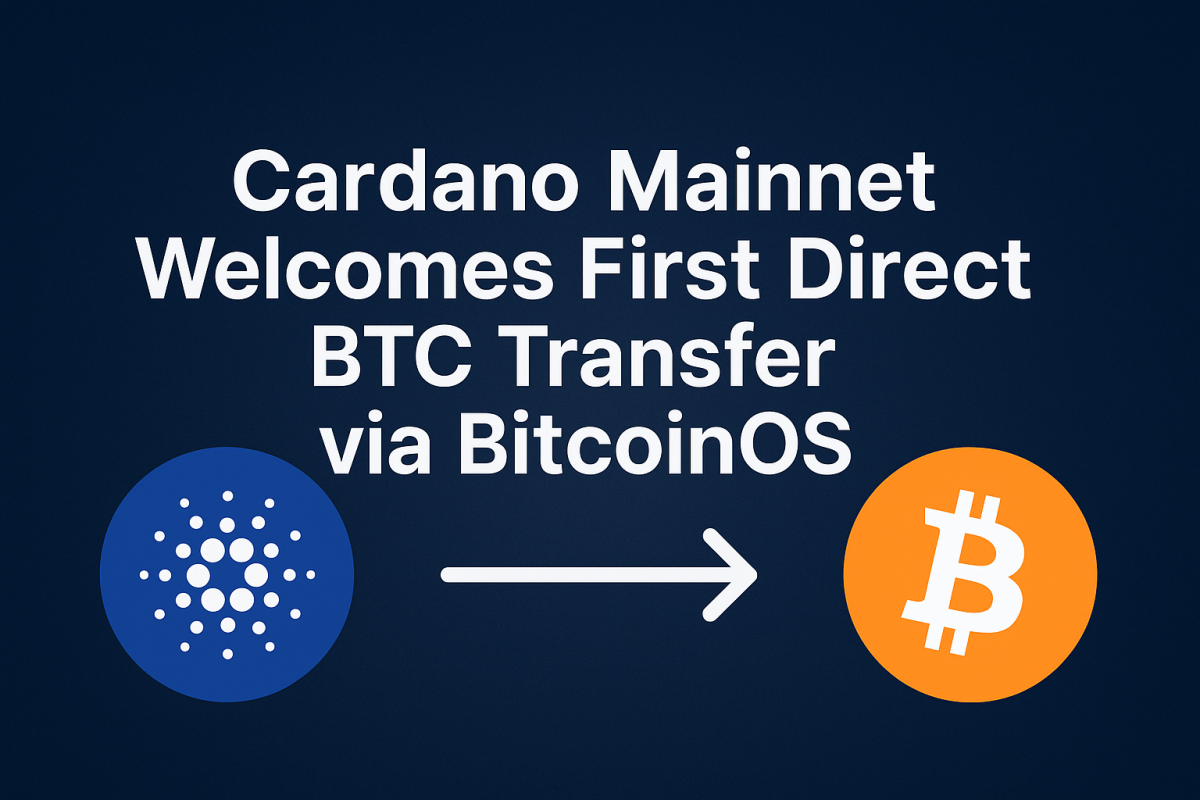 Cardano MainNet accueille le premier transfert direct de BTC via Bitcoinos - La Crypto Monnaie