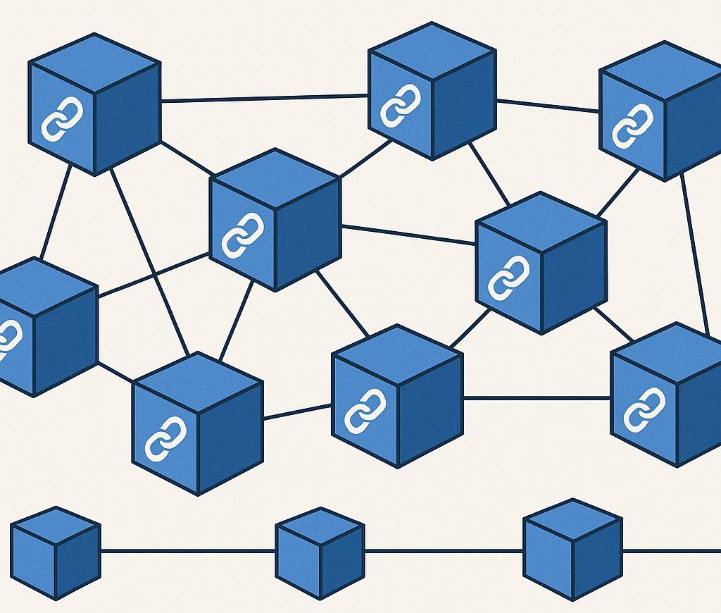 interconnected blockchain blocks