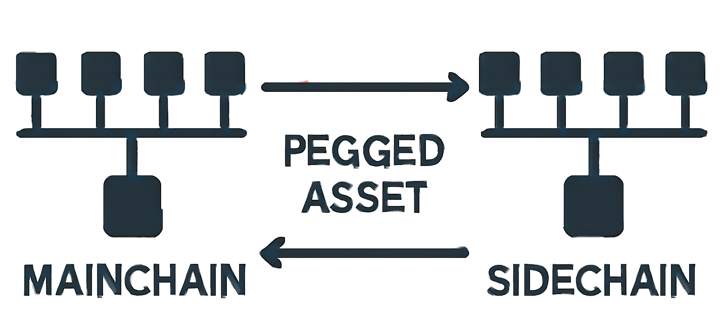 two parallel blockchains with pegged asset flow