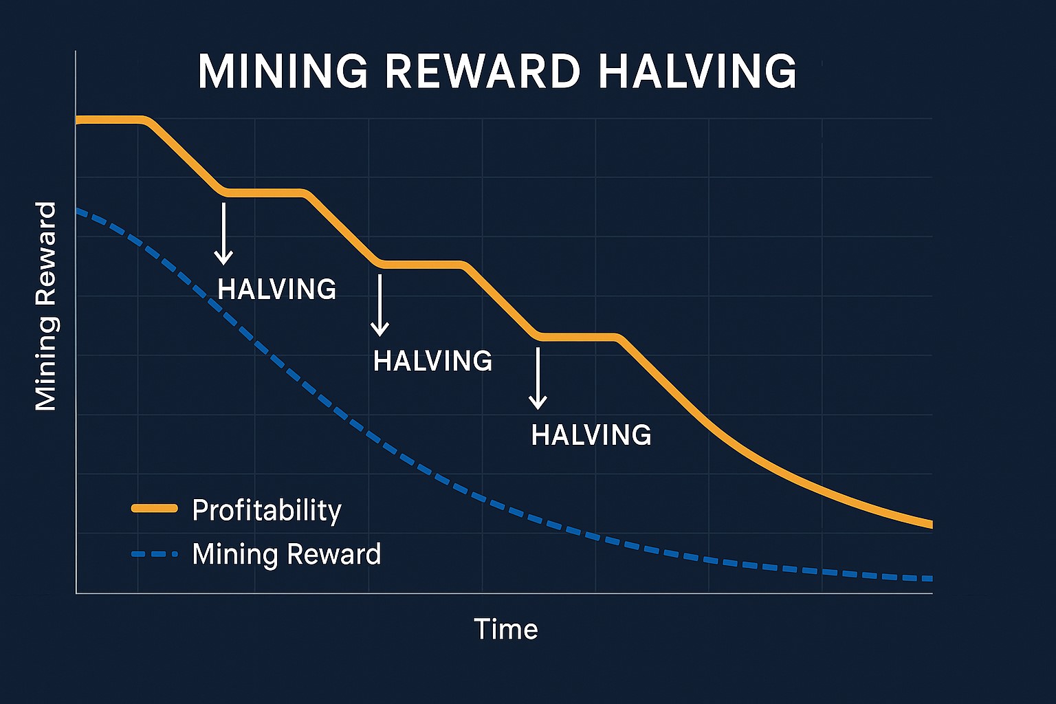 Graph comparing mining reward halving