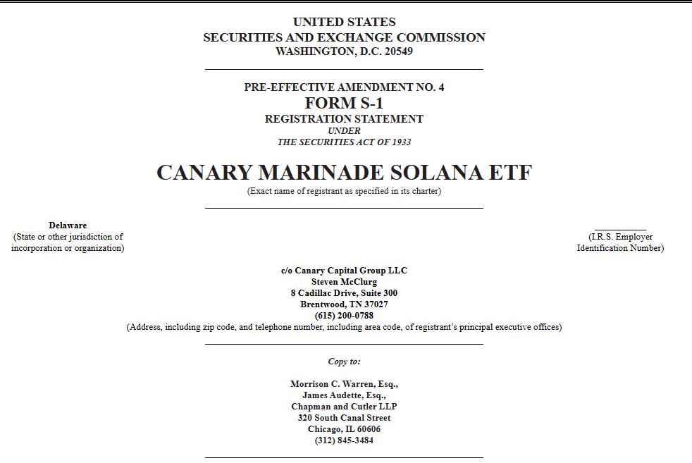 Solana ETF Progress as Major Issuers File Updated S-1s With SEC