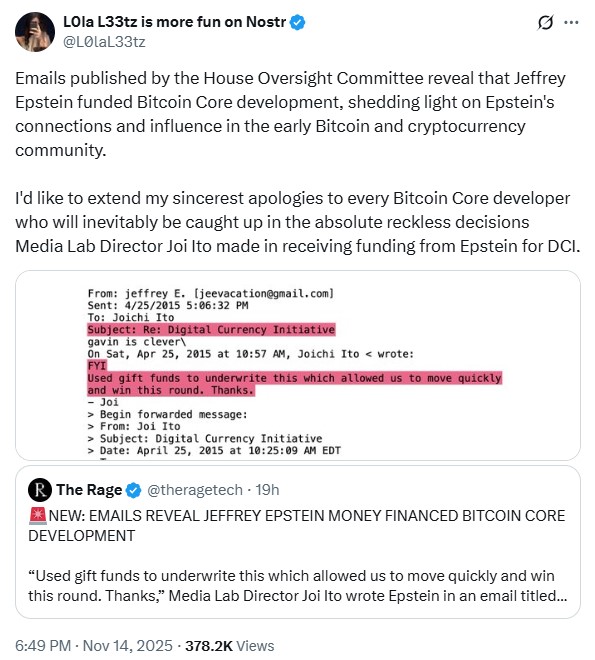 Jeffery Epstein Ties to Bitcoin