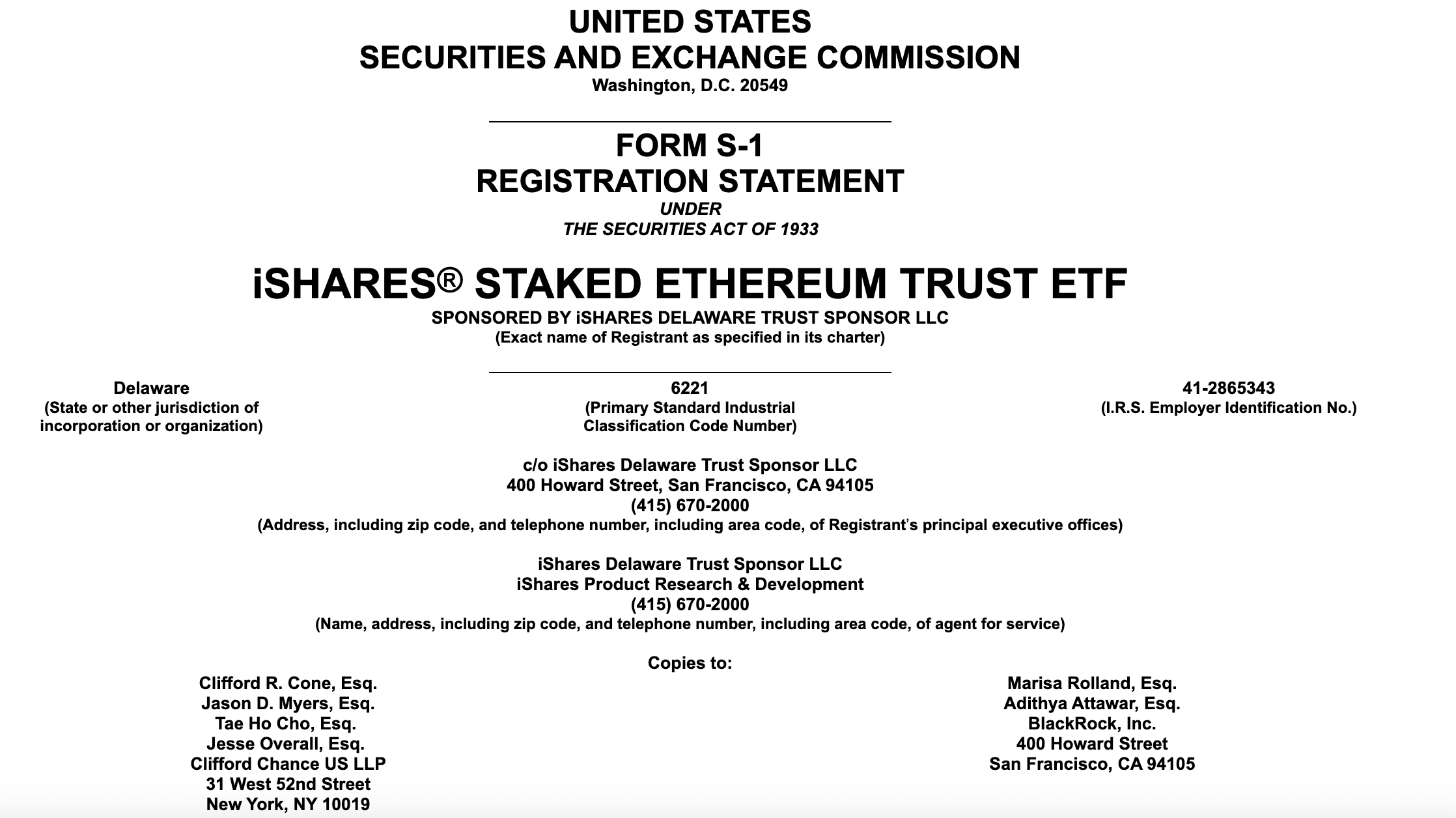 BlackRock Advances Ethereum Strategy With New Staked ETH ETF Filing