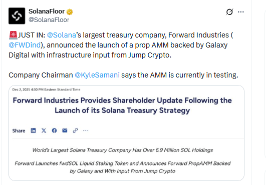 BisonFi Debuts on Solana as Forward Industries Expands Digital Asset Infrastructure