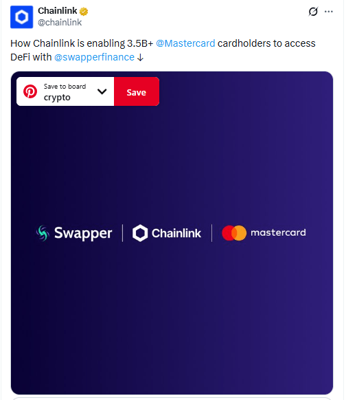 Chainlink and Mastercard Unlock DeFi Access for 3.5B Cardholders Through Swapper Finance