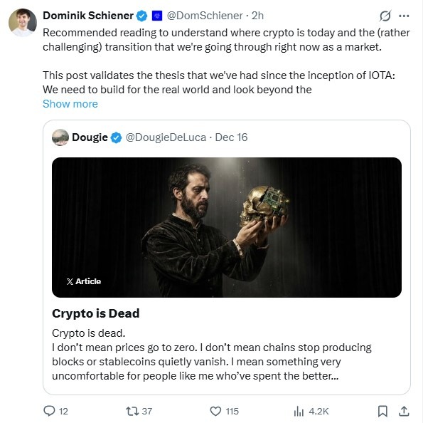 IOTA Positioned as Backbone for $30 Trillion Cross-Border Trade Industry, Says Dominik Schiener