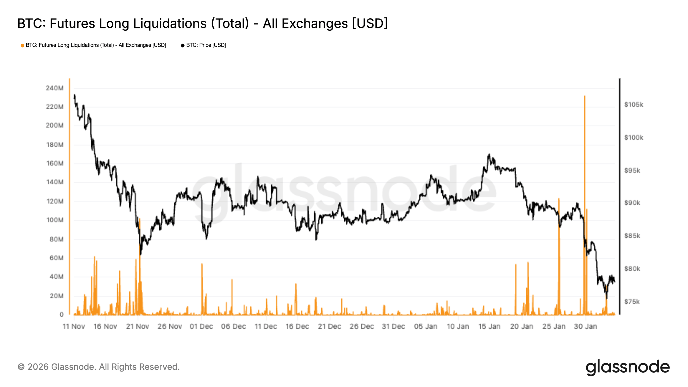 Bitcoin Futures Long-Liquidationen 